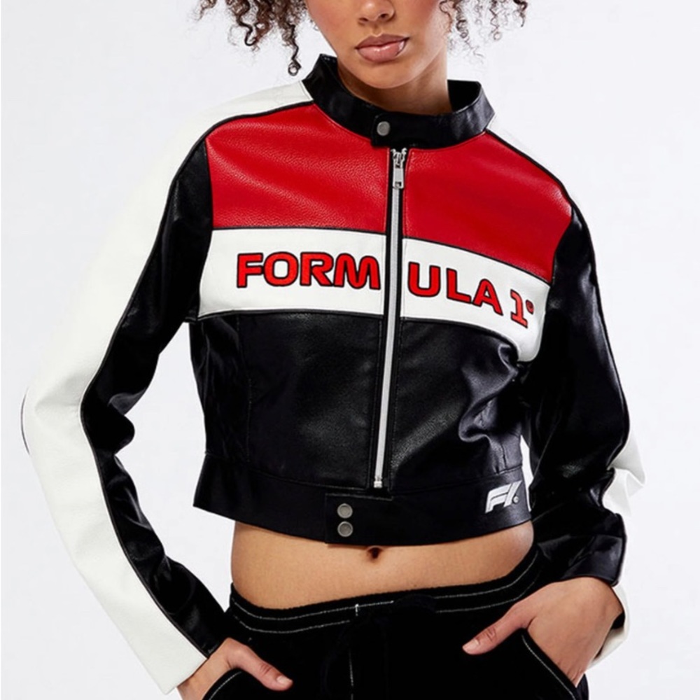 Formula 1 x PacSun Faux Leather Moto Jacket NWT